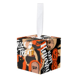  Cute & Scary Halloween Spooky vibes  キューブオーナメント