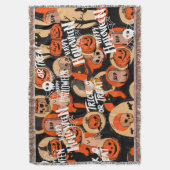  Cute & Scary Halloween Spooky vibes  スローブランケット (正面縦)