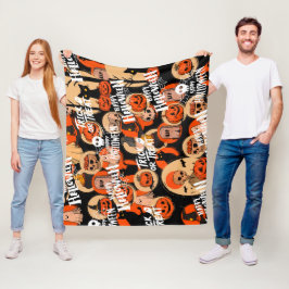  Cute & Scary Halloween Spooky vibes  フリースブランケット