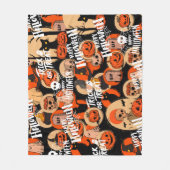  Cute & Scary Halloween Spooky vibes  フリースブランケット (正面)