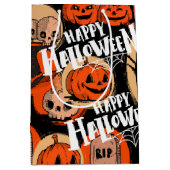  Cute & Scary Halloween Spooky vibes  ミディアムペーパーバッグ (正面)