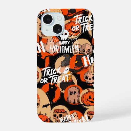  Cute & Scary Halloween Spooky vibes  iPhone 15ケース (裏面)