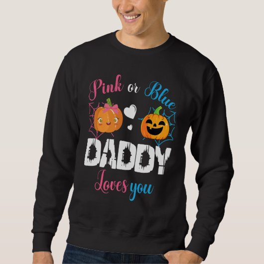 Cute Scary Pumpkin Boy Girl Mom Pink Or Blue Daddy スウェットシャツ (正面)