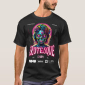 Cute Scary Zombie Sugar Skull Pink Neon & Elegant  Tシャツ (正面)