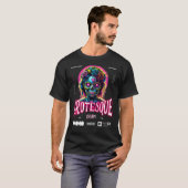 Cute Scary Zombie Sugar Skull Pink Neon & Elegant  Tシャツ (正面フル)
