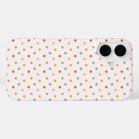 Cute Scattered Mini Polka Dots Muted Terrazzo Spec Case-Mate iPhoneケース (裏面 (横))