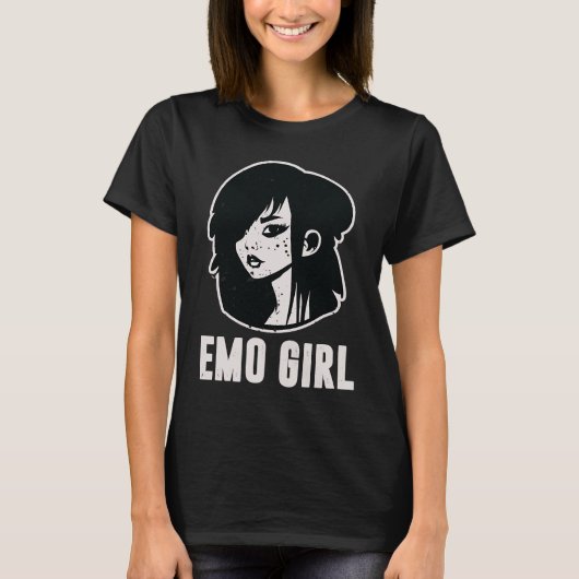 Cute Scene Girl 90's 2000's Goth Punk Emo Girl Tシャツ (正面)