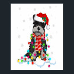 Cute Schnauzer Christmas Lights With Santa Hat ポスター<br><div class="desc">Cute Schnauzer Christmas Lights With Santa Hat 
This dog gift is for you,  perfect as a gift for someone who loves this adorable breed.
Makes a unique dog gift for all dog lovers. Then this is an irresistible dog lover gift.</div>