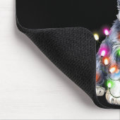 Cute Schnauzer Christmas Lights Xmas Dog Santa Hat マウスパッド (コーナー)