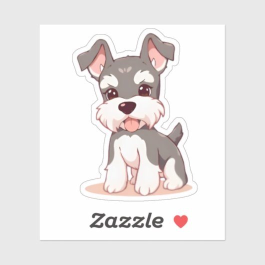 Cute Schnauzer Custom-Cut Vinyl Sticker シール (シート)
