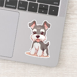 Cute Schnauzer Custom-Cut Vinyl Sticker シール