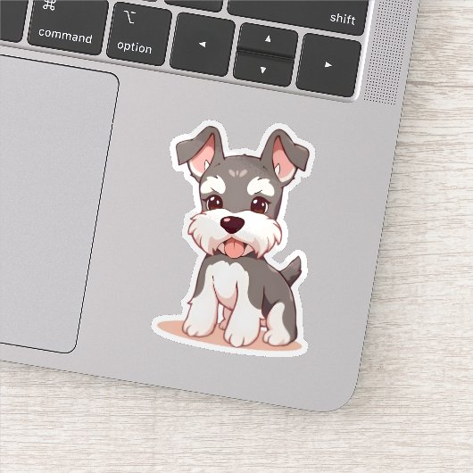 Cute Schnauzer Custom-Cut Vinyl Sticker シール (詳細)