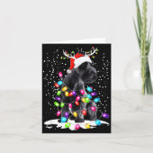 Cute Schnauzer With Christmas Lights  カード (正面)