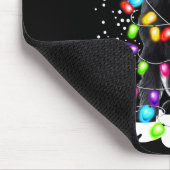 Cute Schnauzer With Christmas Lights  マウスパッド (コーナー)