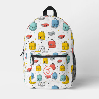 Cute School Backpacks and books  Pattern プリントバックパック