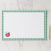Cute School Nurse Apple Monogram Brown Plaster ペーパーパッド (インサイチュ)