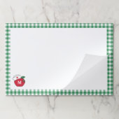 Cute School Nurse Apple Monogram Brown Plaster ペーパーパッド (折り畳み)