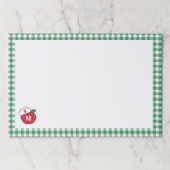 Cute School Nurse Apple Monogram Brown Plaster ペーパーパッド (正面)