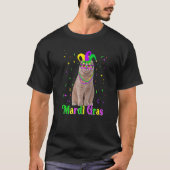 Cute Scottish Fold Cat Animals Mardi Gras Carnival Tシャツ (正面)