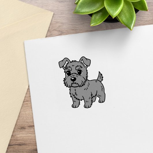 Cute Scottish Terrier Dog 1x1 ラバースタンプ
