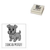 Cute Scottish Terrier Dog Custom Name ラバースタンプ (押印)