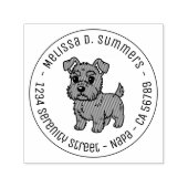 Cute Scottish Terrier Dog Round Address セルフインキングスタンプ (デザイン)