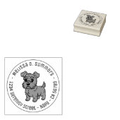Cute Scottish Terrier Dog Round Address ラバースタンプ (押印)