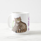 Cute Scottish Wildcat and kitten mug コーヒーマグカップ (正面左)
