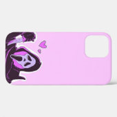 Cute Scream Mask on Pink Background Case-Mate iPhoneケース (裏面 (横))