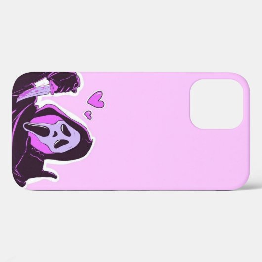 Cute Scream Mask on Pink Background Case-Mate iPhoneケース (裏面 (横))
