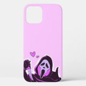 Cute Scream Mask on Pink Background Case-Mate iPhoneケース (裏面)
