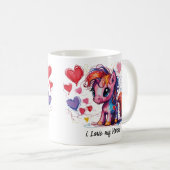 Cute Scribble Pony 1 コーヒーマグカップ (正面右)