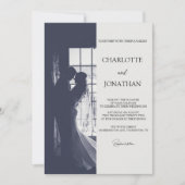 Cute Script Elegant Photo Overlay White Wedding 招待状 (正面)