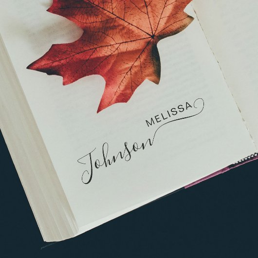 Cute Script Font Custom Signature Name Business ラバースタンプ