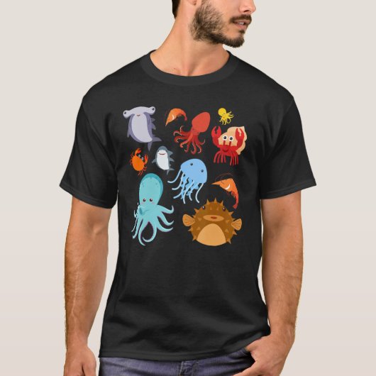 Cute Sea Animals Ocean Creatures Clownfish Tシャツ (正面)