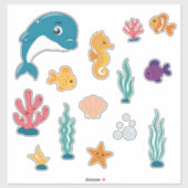 Cute Sea Creatures Stickers Pack シール (シート)