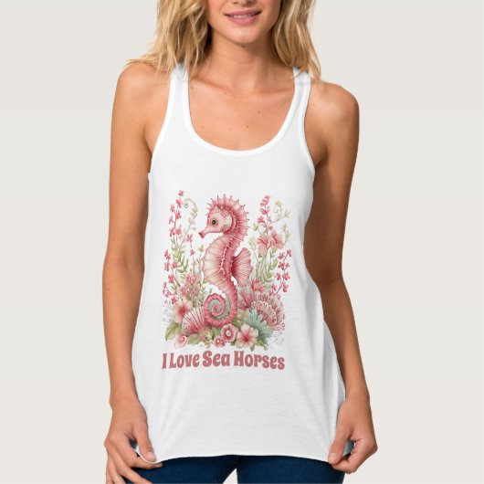 Cute sea horse lovers customizable タンクトップ (正面)