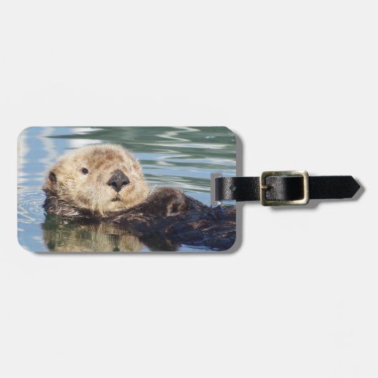 Cute sea otter ラゲッジタグ (正面横)