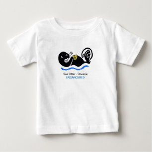 Cute- Sea OTTER – 絶滅危惧動物グラフィック ベビーTシャツ