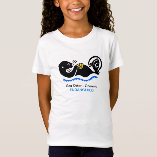 Cute Sea OTTER – 絶滅危惧動物グラフィック Tシャツ (正面)