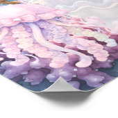 Cute Sea Turtle Girl Baby Shower Welcome ポスター (角)