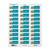 Cute Sea Turtle in the Ocean Cartoon ラベル (フルシート)