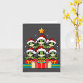 Cute Sea Turtle Le Ocean Christmas Tree Xmas Hat L カード (黄色い花)