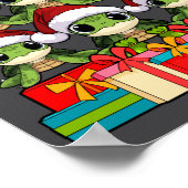 Cute Sea Turtle Le Ocean Christmas Tree Xmas Hat L ポスター (角)