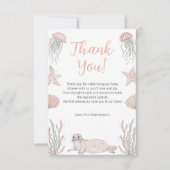 Cute Sea You Soon Baby Shower Coastal Theme サンキューカード (正面)