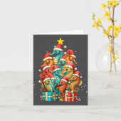 Cute Seahorse Le Sea Fish Christmas Tree Xmas Hat  カード (黄色い花)