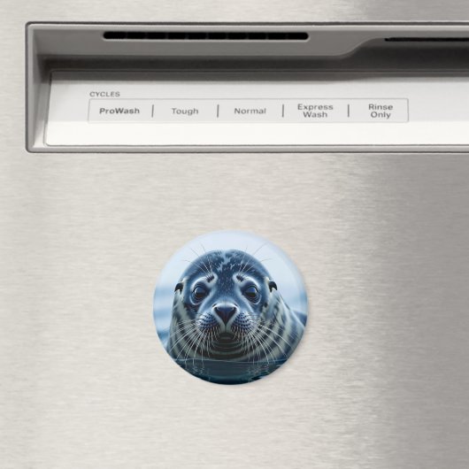 Cute Seal Close up マグネット (インサイチュ (食洗機))