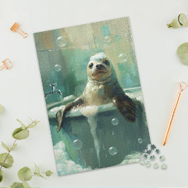 Cute Seal in Bubble Bath Jigsaw Puzzle ジグソーパズル