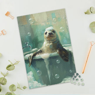 Cute Seal in Bubble Bath Jigsaw Puzzle ジグソーパズル