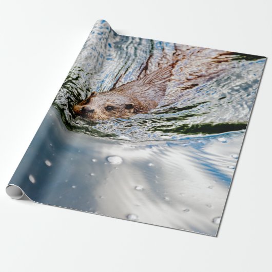 CUTE SEAL SWIMMING ラッピングペーパー (アンロールド)